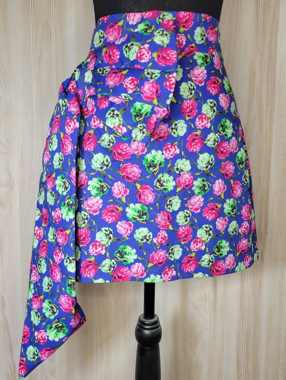 Zara Large Bow Floral Mini Skirt Sz Sm